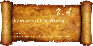 Kratochvilla Alexa névjegykártya